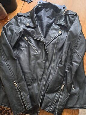 ladies biker leather jacket